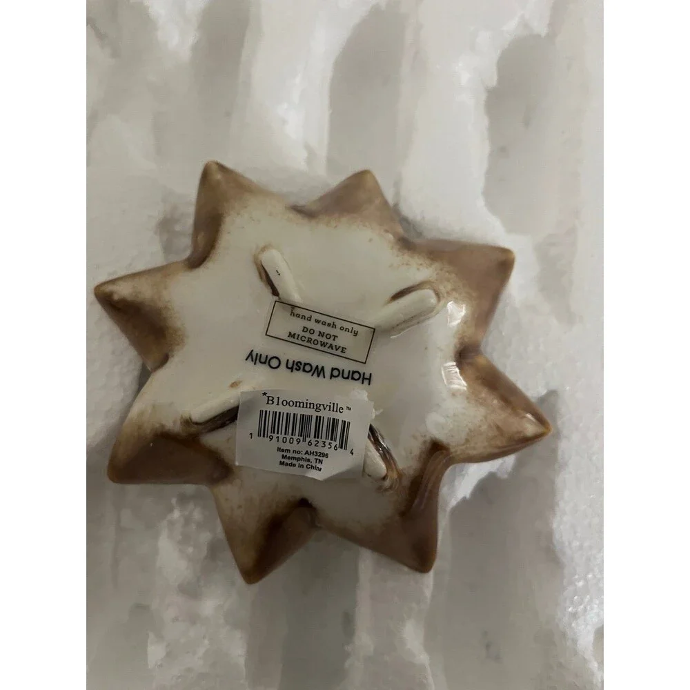 NEW Bloomingville Stoneware Flower Shaped Dish Set of 12